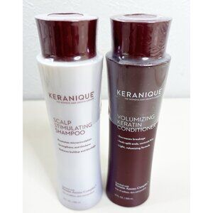 Keranique Scalp Stimulating Shampoo and Volumizing Keratin Conditioner  New